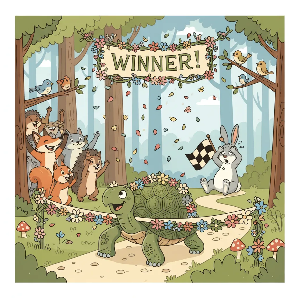 Rùa về đích trước sự ngỡ ngàng của Thỏ