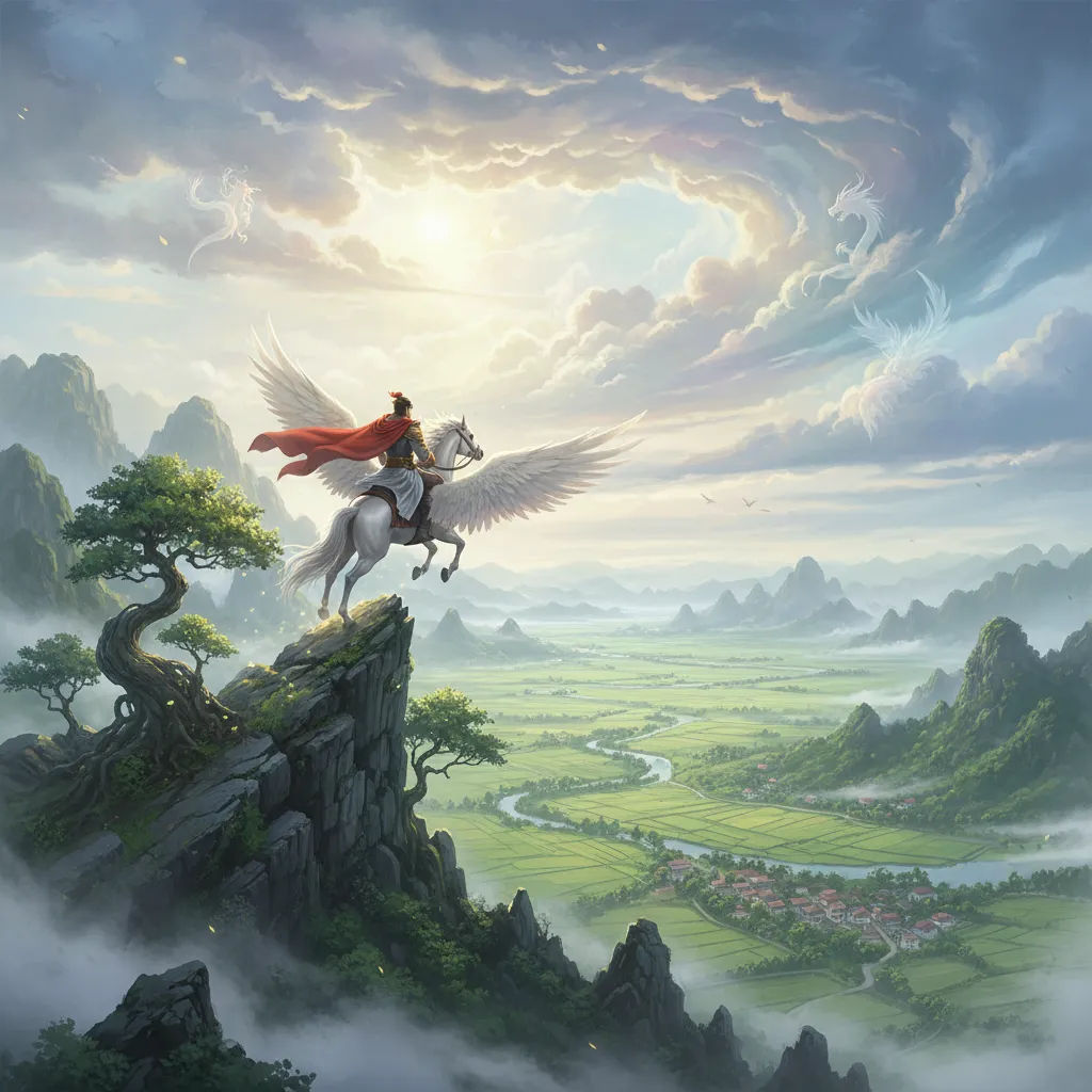 Thánh Gióng bay về trời tại núi Sóc