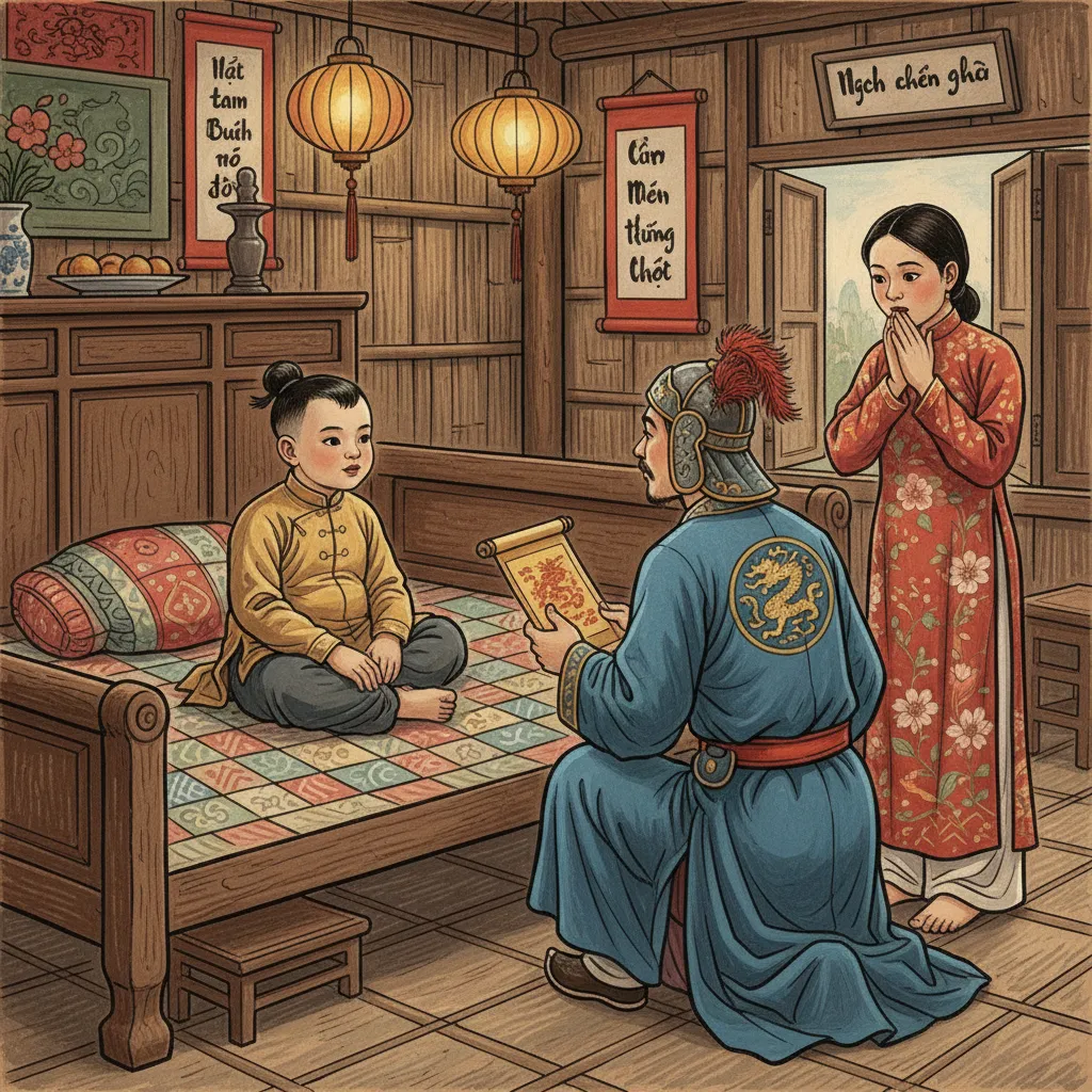 Thánh Gióng đòi đi đánh giặc cứu nước